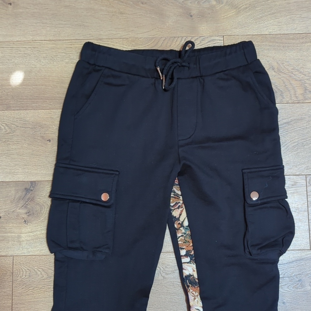 Valabasas Blek le Rat ORANGE MULTI FRENCH TERRY STACKED FLARE JEAN L - Picture 4 of 10